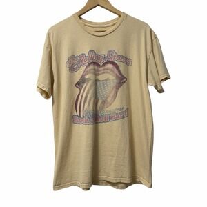 Livy‎ Lu Womens Rolling Stones Short Sleeve Distressed Graphic T Shirt Size M